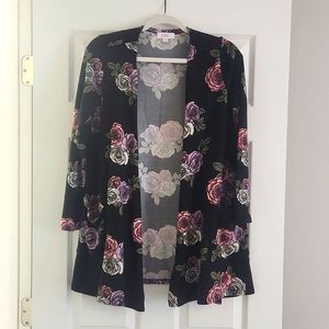 Small Lularoe cardigan black floral
